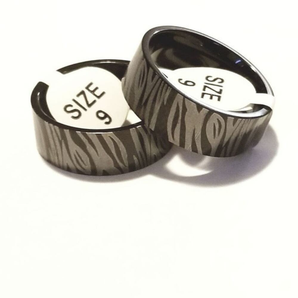 New 316L stainless‎ steel tiger striped women’s men’s ring size 10